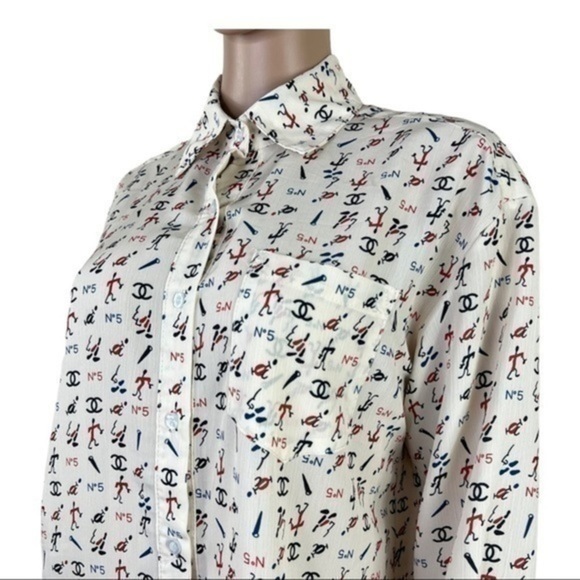 Women Top Blouse Buttons Down Later C Sz Small - Picture 6 of 12